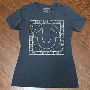 True Religion Navy Graphic Crewneck Short Sleeve T Shirt Size Large